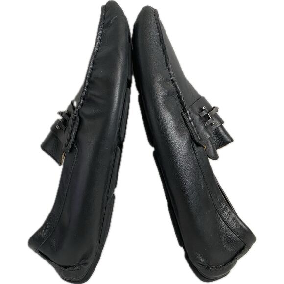 Saks Fifth Avenue Black Label Leather Moc Slip On Driving Loafer SZ 11 Old Money - Picture 4 of 11